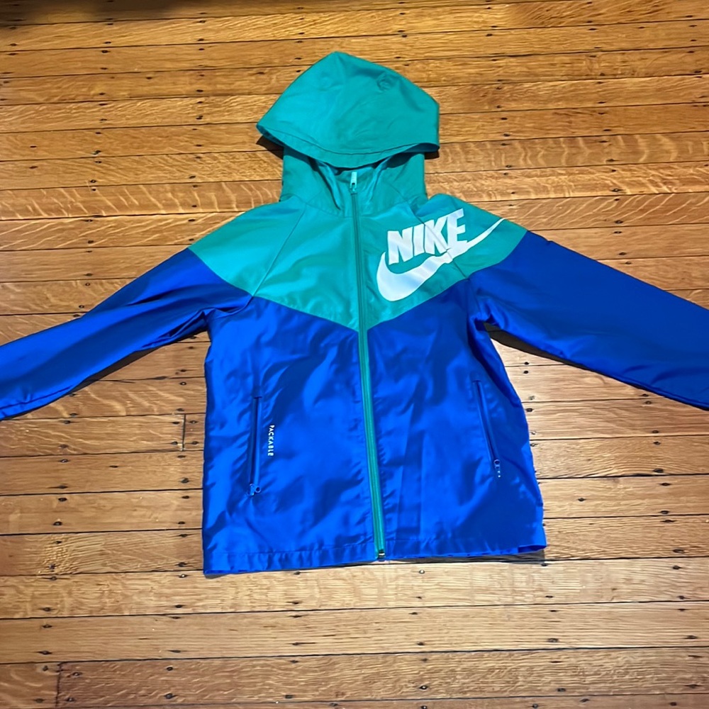 Nike green/blue raincoat